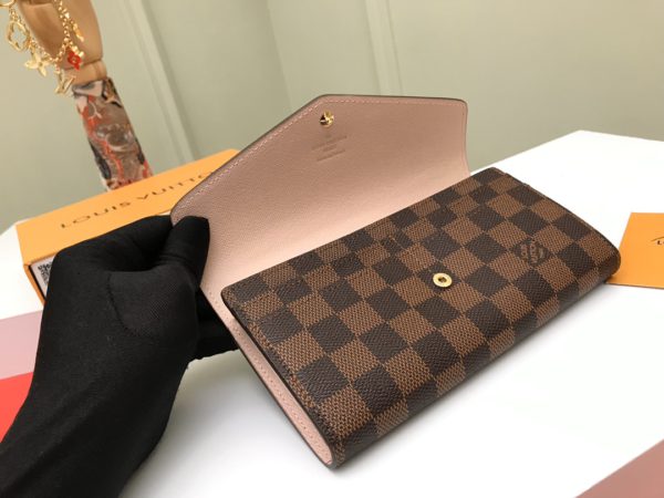 Louis Vuitton Envelope-Style Wallet - Brown Grid Powder - Image 5