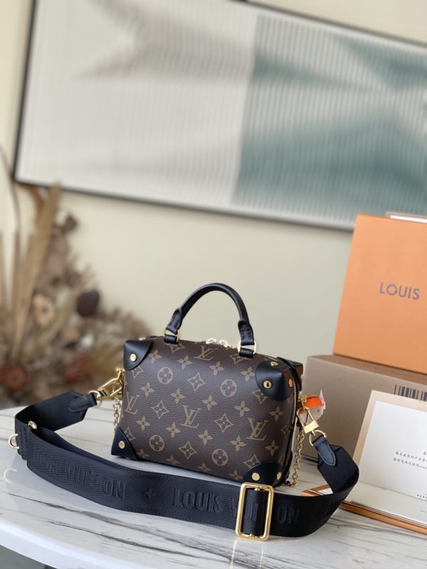 Louis Vuitton Monogram Petite Malle Souple In Black With Shoulder Strap - Image 3