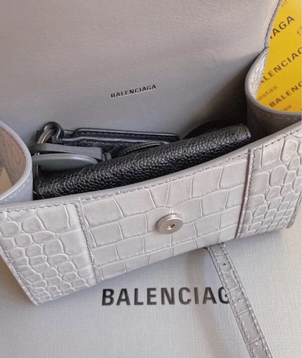 Balenciaga Crocodile XSmall Hourglass Bag - Gray - Image 2