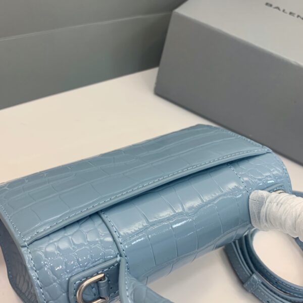 Balenciaga Crocodile Small Hourglass Bag - Sky Blue - Image 3