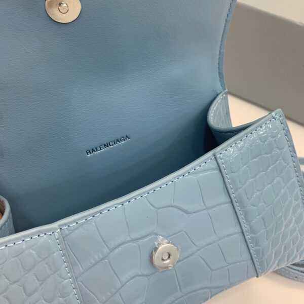 Balenciaga Crocodile XSmall Hourglass Bag - Sky Blue - Image 2