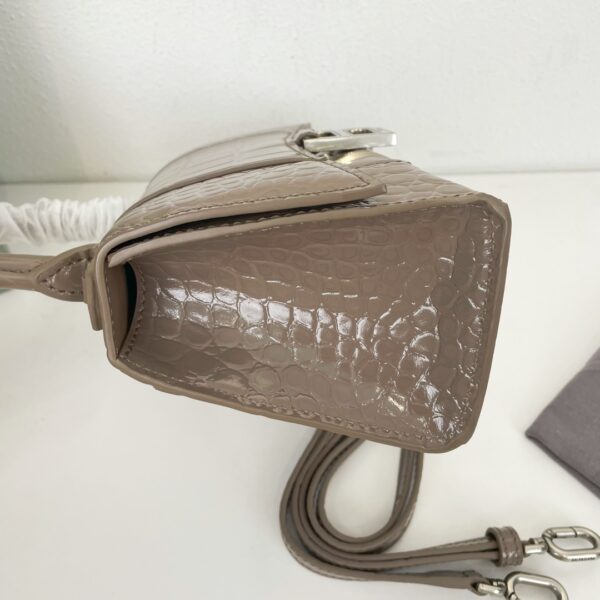 Balenciaga Crocodile XSmall Hourglass Bag - Metal Gray - Image 3