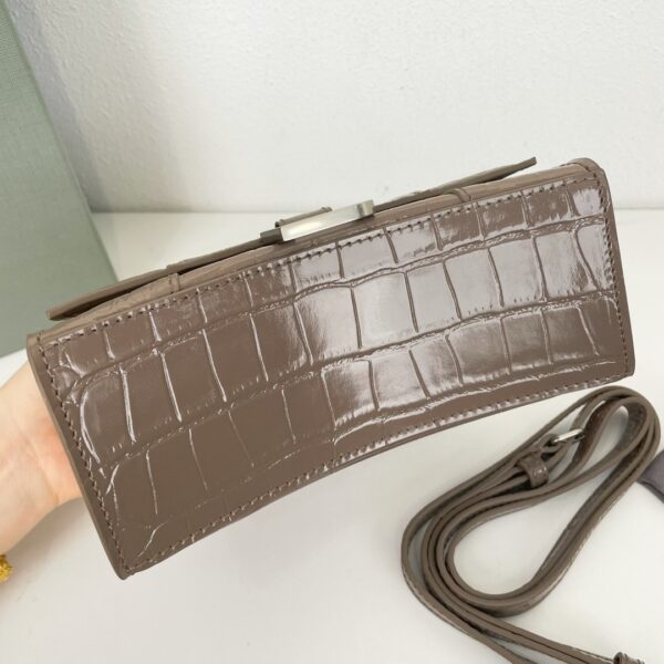 Balenciaga Crocodile XSmall Hourglass Bag - Metal Gray - Image 4