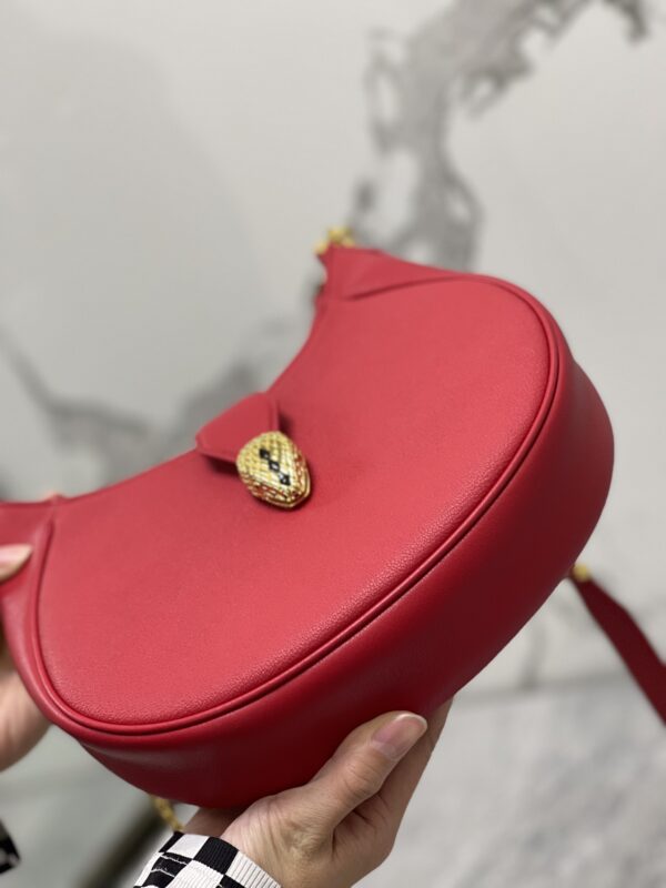 Bulgari Serpenti Ellipse Series Large Crossbody Bag - Red - Image 5