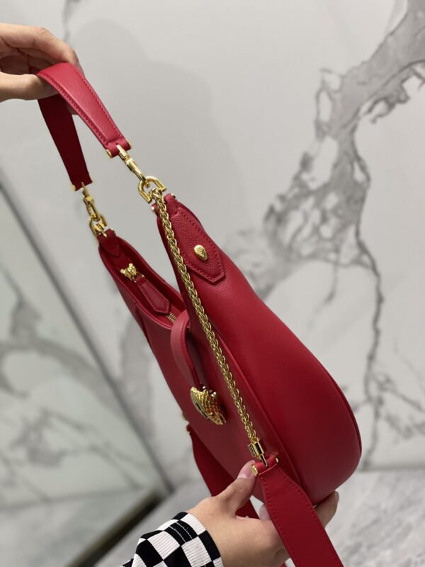 Bulgari Serpenti Ellipse Series Large Crossbody Bag - Red - Image 4