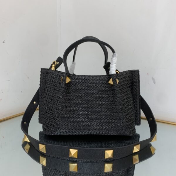 Valentino Raffia Small Bag - Black - Image 5