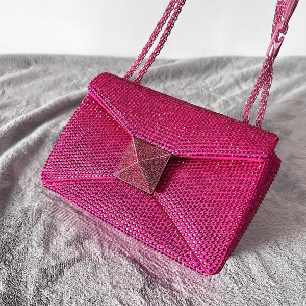 Valentino Garavani One Stud Crystal-embellished Shoulder Bag - Pink - Image 5